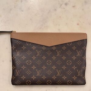 Authentic Louis Vuitton Monogram Brown and Tan Daily Pouch